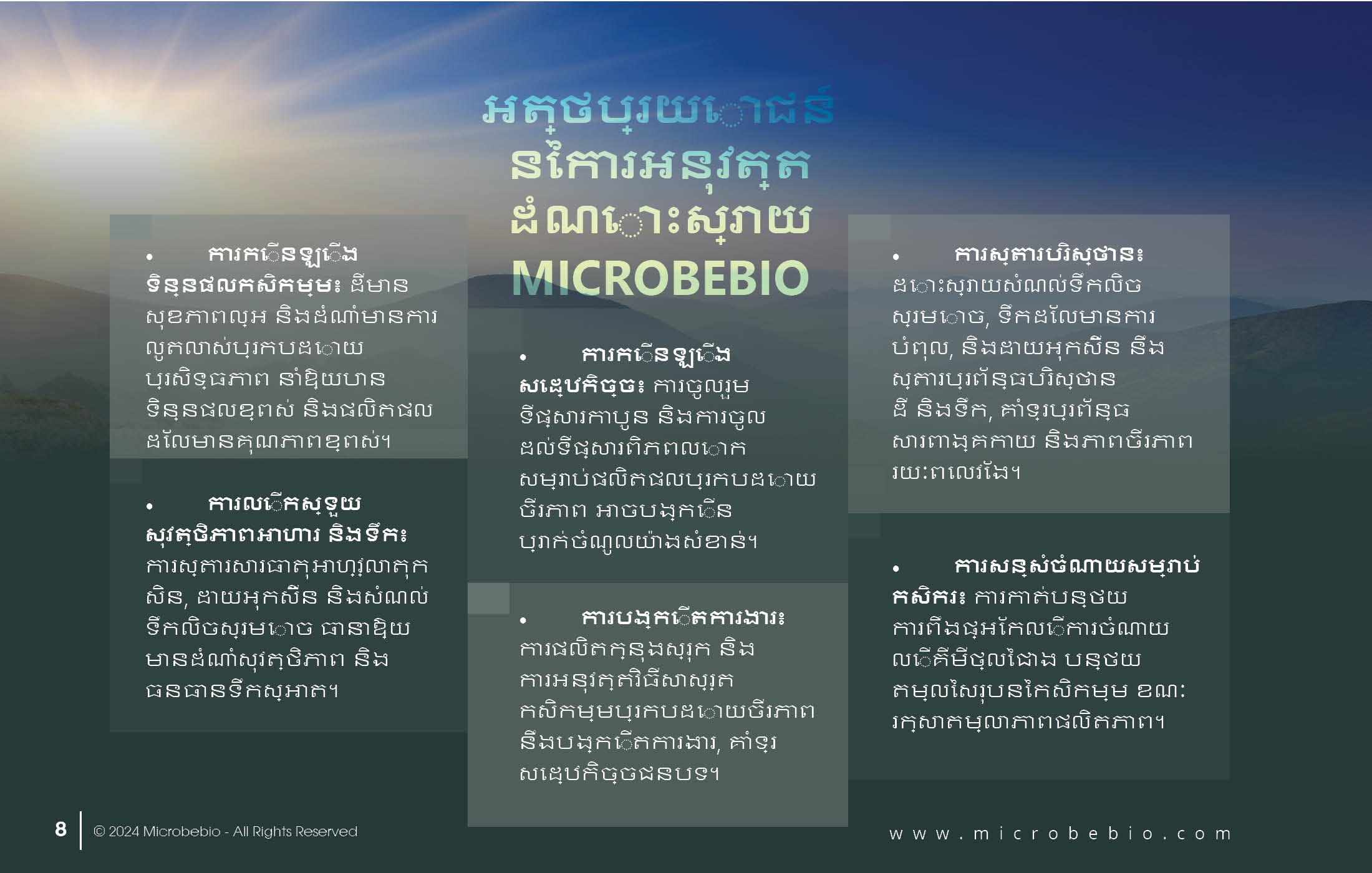MICROBEBIO - DE XUAT SAN PHAM MICROBEBIO - CAMBODIA - 11 25 248